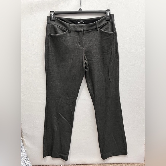 Express Pants - Express Editor Barely Boot Low Rise Charcoal Trousers 8R